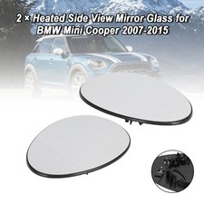 2 × Heated Side View Mirror Glass for BMW Mini Cooper 2007-2015