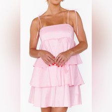 Show Me Your MuMu Meet Cute Pink Tiered Mini Dress size small NWOT chic girly
