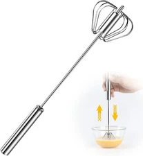Stainless Steel Semi-Automatic Whisk, 2024 New Stainless Steel Egg Whisk Hand Pu