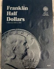 BEN FRANKLIN HALF DOLLAR 1948-1963 COMPLETE WHITMAN COIN FOLDER (EF-AU) 35 Coins