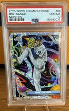 2025 Topps Cosmic Chrome Roki Sasaki 68 Nucleus Refractor (RC) PSA 10 LA Dodgers