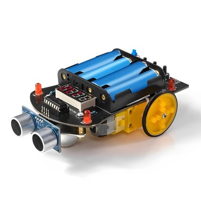 DIY Smart Car Soldering Kit - Mini Robot with Ultrasonic Distance Sensor, Learn