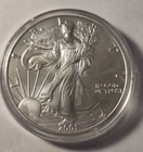 2001 Silver Eagle $1 Dollar 1oz Uncirculated .999 -In Capsule