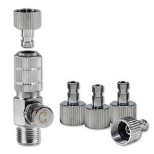 Airbrush Quick Release Disconnect Adapter Kit with Adjustable Control Valve, ...