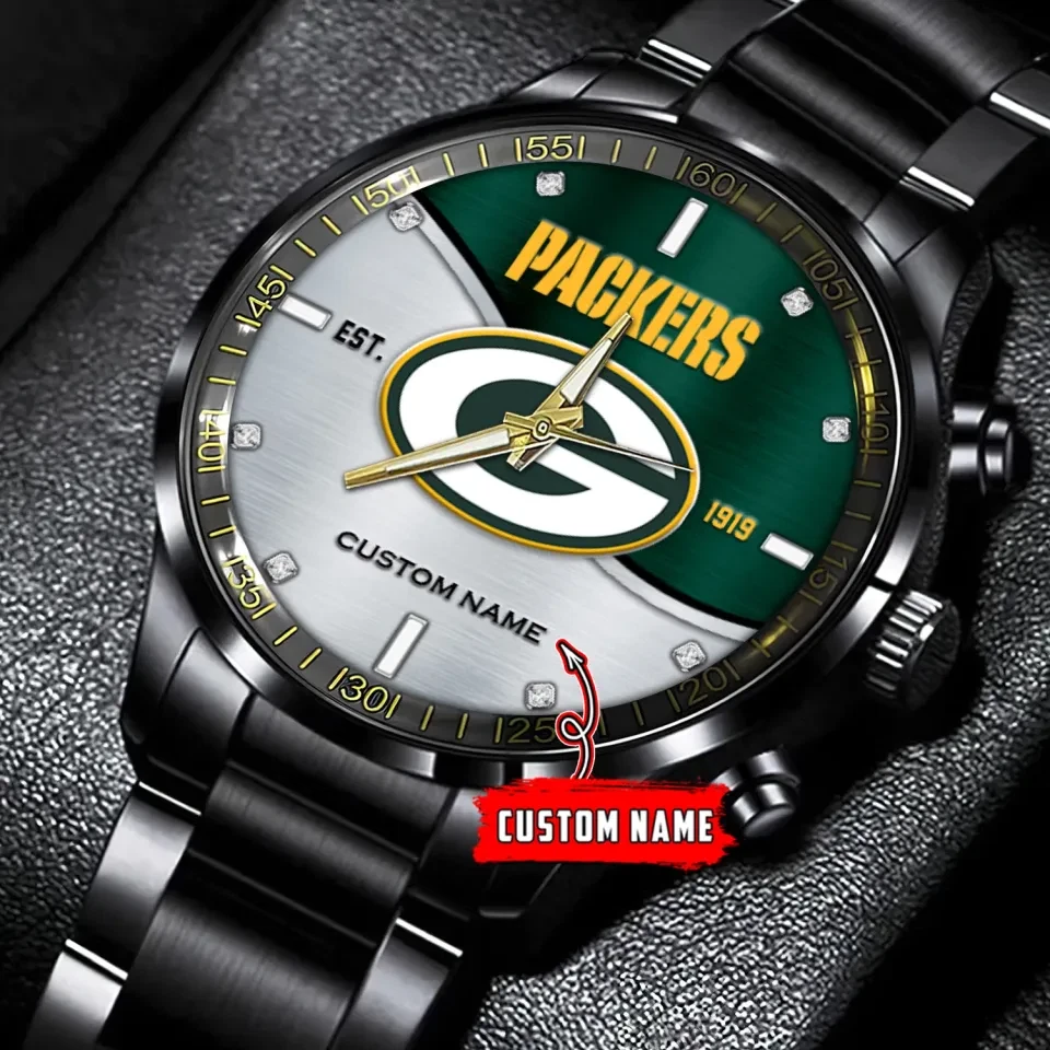 Greenbays Team Packers Football Stainless Steel Watch
