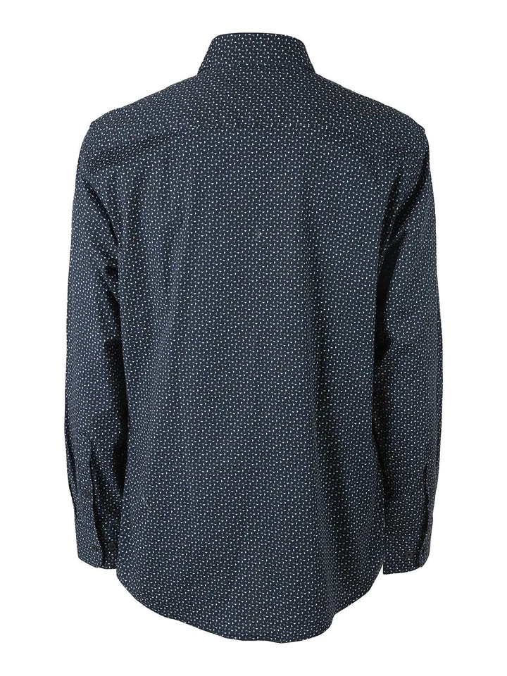 Ascot Sport Camicia da uomo con stampe in cotone elasticizzato - blu scuro - Immagine 4 di 4