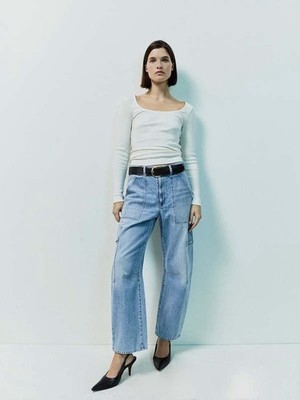 Citizens of Humanity Marcelle Low Slung Cargo Barrel Jean Cloud Nine 27 NWT $278