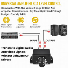 3Pcs Universal RCA Level Controller with Audio Cables | Car Audio Bass Contro...