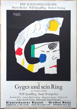 Poster Plakat - Gyges und sein Ring - Herbert Leupin - Staatstheater Kassel