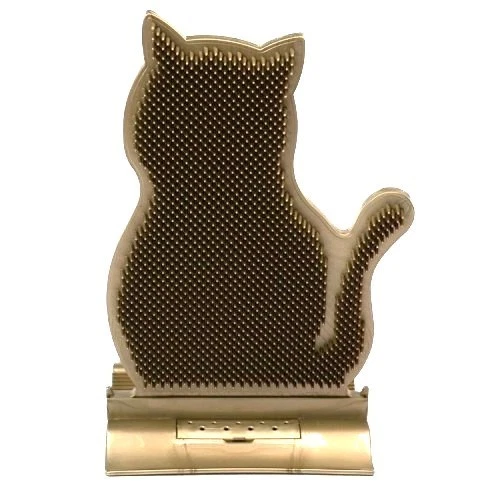 Cepillo de aseo debajo de la puerta autoarañazo para gatos con soporte para hierba gatera Foto 3 de 4