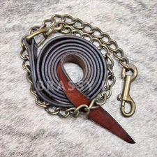 Champion Turf Leather Show Halter Lead w/ Chain
