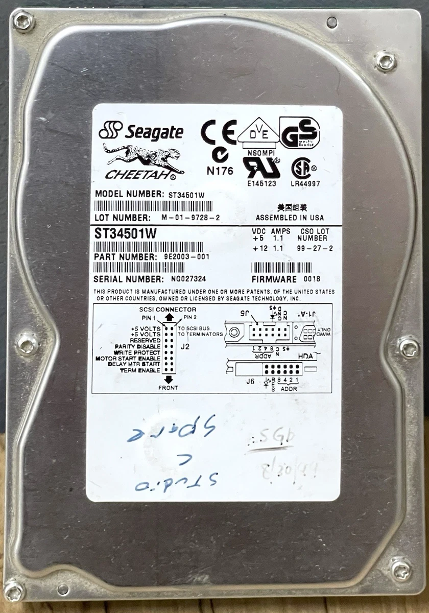 送60サイズ】Seagate ST34371N 4.3GB 3.5インチ 50ピン SCSI HDD 0