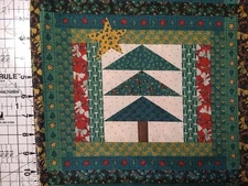 Country Christmas Primitive Tree Gifts 9x11" Cotton Fabric Panel Holiday