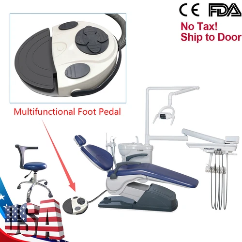 Dental Unit Chair Hard Leather+Dentist Stool + DDS+ New Foot Pedal Unidad silla image 7