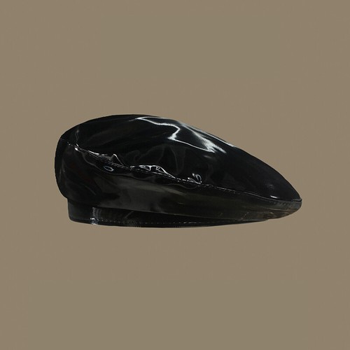 Women Vintage Patent Leather Beanie Beret Military Cap French Retro Flat Hat - Picture 14 of 18
