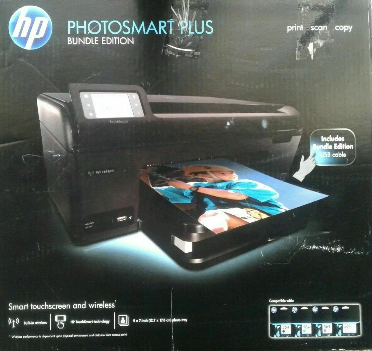 Photosmart Plus (B209A) All-In-One WIRELESS Inkjet Printer PRINT/COPY/SCAN 884420934073 | eBay