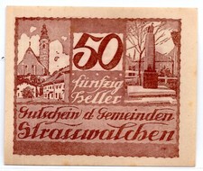 1920 Austria Strasswalchen Notgeld 50 Heller Note (914)