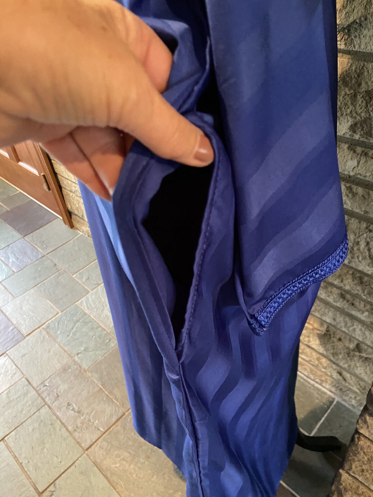 Quality Handmade Solid Royal Blue Embroidered  V-… - image 13