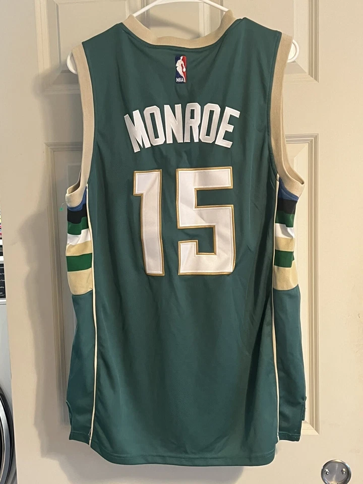 "Jersey Adidas Greg Monroe Bucks #15 talla mediana +2"" hasta la longitud-Fear The Deer" Foto 4 de 4