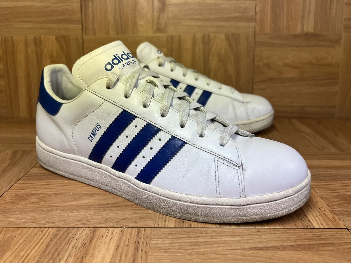 RARE🔥 Adidas Campus Leather White Marine Blue Sz 11 Men's