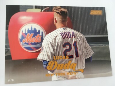 2017 Topps Stadium Club Jumbo 5x7 Lucas Duda Mets 156 # d 01/10 Gold