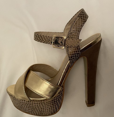 Carvela Gold Block Heeled Shoes Size 3 (EU 36) - see notes re condition 🌟