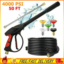 High Pressure 4000PSI Car Power Washer Gun Spray Wand Lance Nozzle and Hose Kit