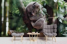 3D Green Leaves Koala Animal Self-adhesive Removable Wallpaper Murals Wall