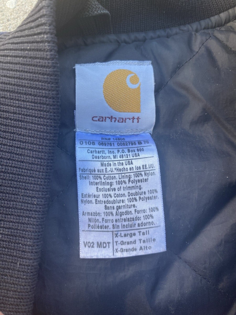 Vtg Carhartt Vest Mens XL Tall Blue V02 MDT Arctic Quilt Lined