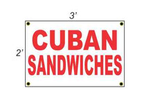 2x3 CUBAN SANDWICHES Red  White Banner Sign NEW Discount Size  Price FREE SHIP