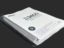 Nikon D3400 COMPLETE Instruction Reference Guide COIL BOUND 356 PAGES  