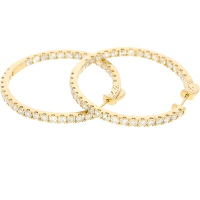 Wert 14.800,- Elegante 5,00 Carat Brillant Damen Creolen Gelb Gold T0238 xxyy