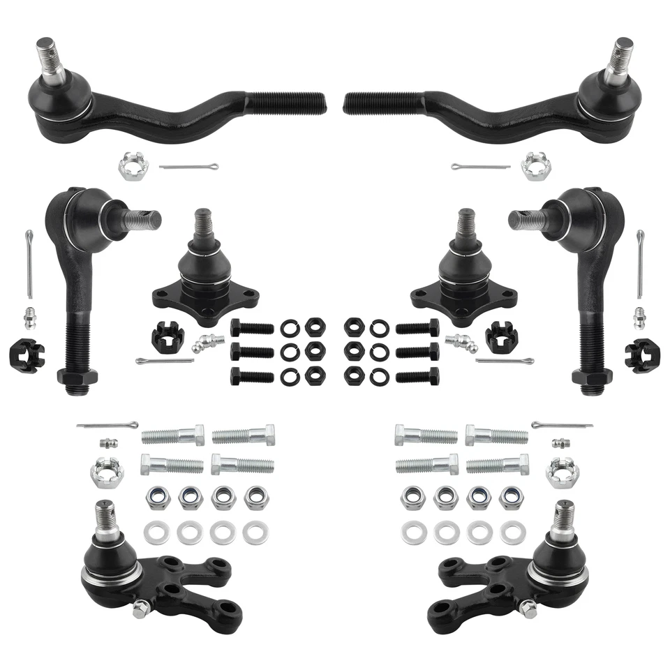 Extremo de varilla de amarre interior exterior rótula inferior superior delantera 8 piezas para Mitsubishi Montero Foto 2 de 4