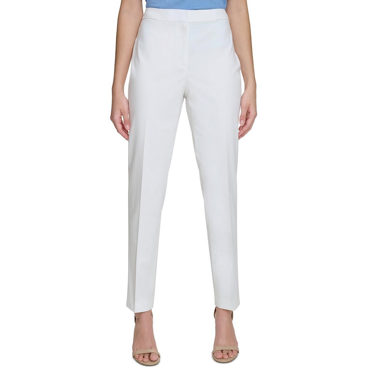Женские белые приталенные офисные брюки Calvin Klein 10 BHFO 3440