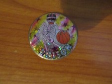 VINTAGE POG METAL SLAMMER 1990 90s - BASKETBALL SKELETON HEAVY THICK POGS