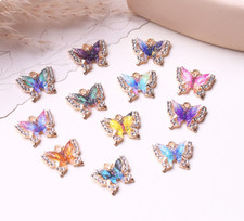 lot 50Pcs cartoon butterfly Charm bracelet necklace Pendants DIY Jewelry Makings