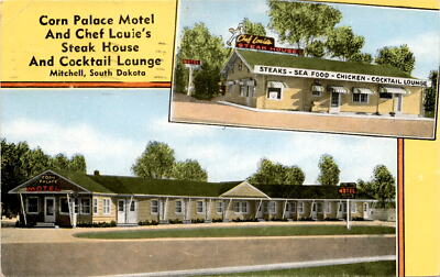 Mitchell, South Dakota, Corn Palace Motel, Chef Louie's Steak House, Postcard