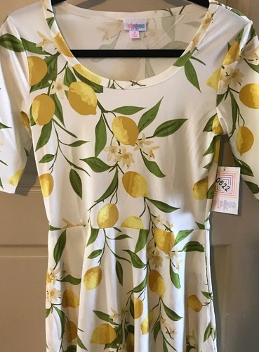 Lularoe Women Nicole Dress Small Career Classic White Yellow Lemons 🍋 6/8 4/6 - Picture 12 of 12