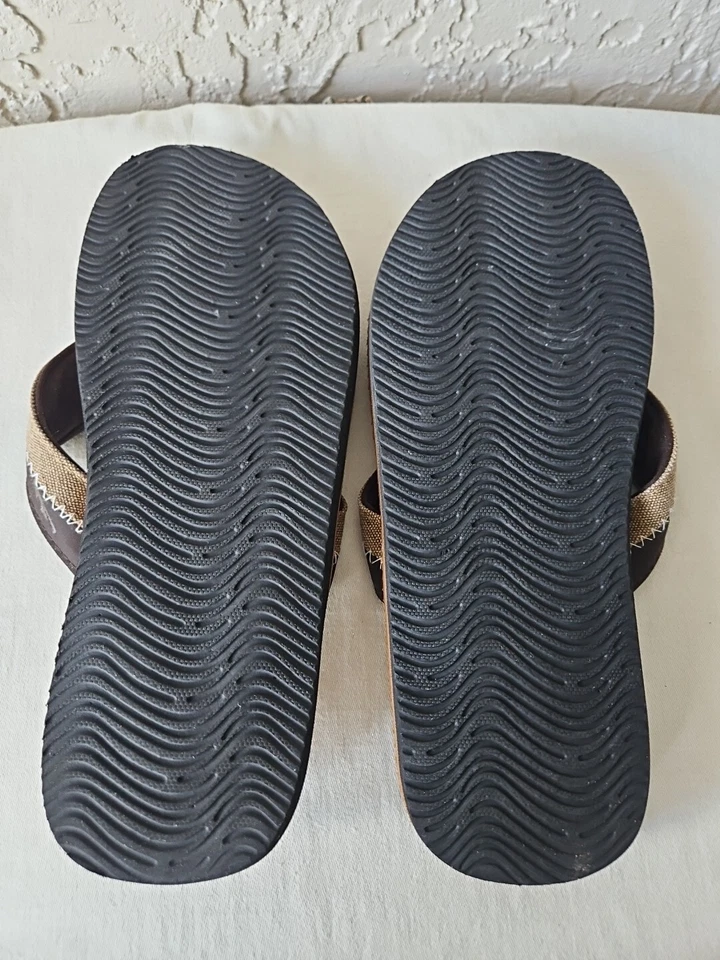 Sandalias chanclas "Wave" para hombre talla 11 marrón ropa de playa vacaciones Foto 4 de 4