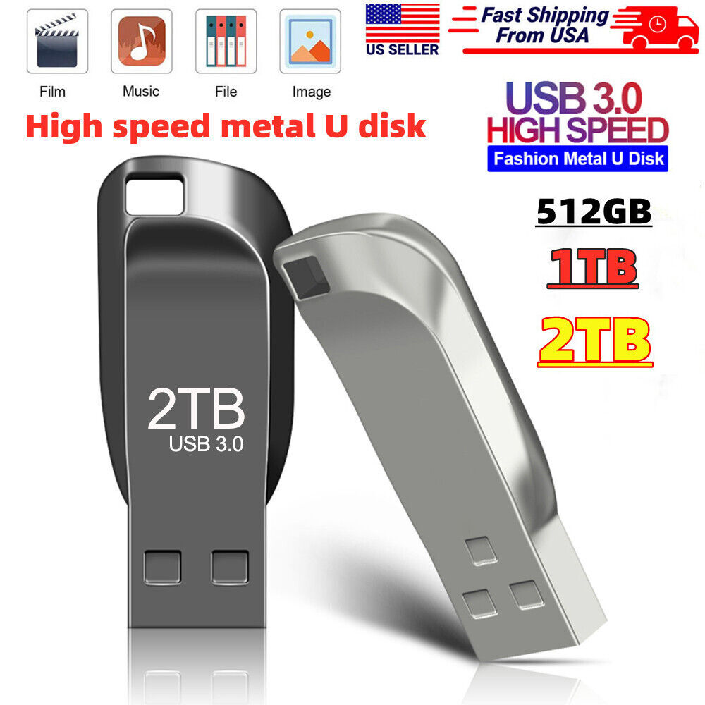 2TB 1TB 512GB USB Flash Drive Thumb U Disk Memory Stick Pen PC Laptop Storage US