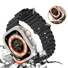 Metal Scale Film For Apple Watch Ultra 2 49mm 9H Tempered Glass Screen Protector