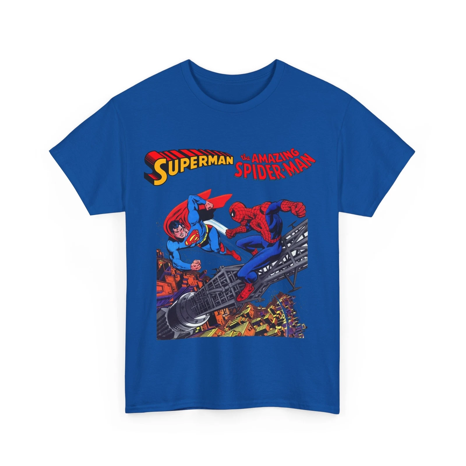 Superman & Amazing Spider-Man T-Shirt - DC/Marvel Comics Crossover - 1970s