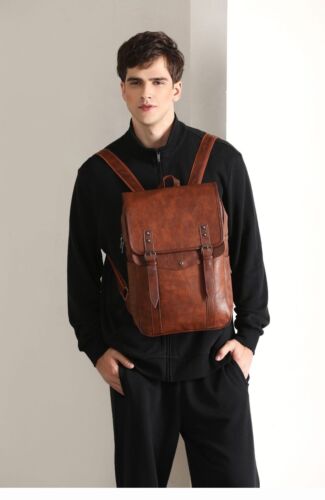 Mochila multifuncional impermeable para hombre bolso escolar cuero bolso de viaje para computadora portátil - Imagen 10 de 27