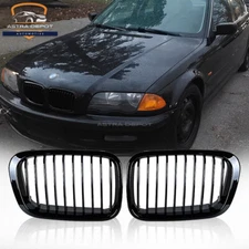 Gloss Black Front Kidney Grill Grille For BMW E46 Sedan 325i 328i 330i 1998-2001