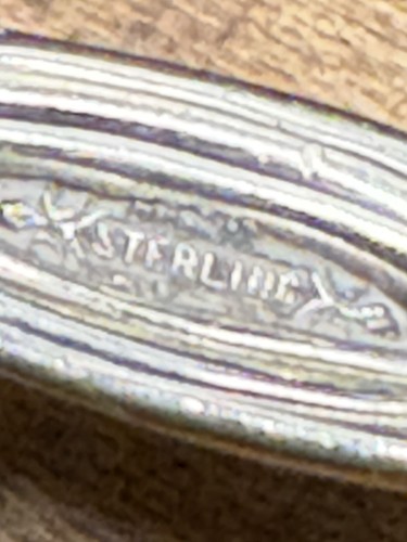 Simpson, Hall & Miller FRONTENAC 1903 Sterling Silver Short Pickle Olive Fork - Picture 15 of 20