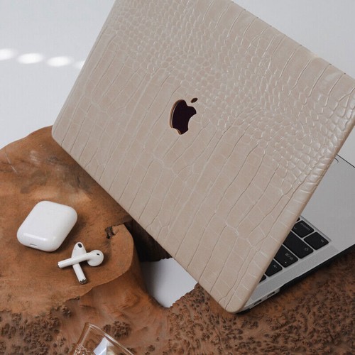Funda Carcasa Cuero PU Cocodrilo Marrón Morandi Para MacBook Pro MacBook Air - Imagen 4 de 28