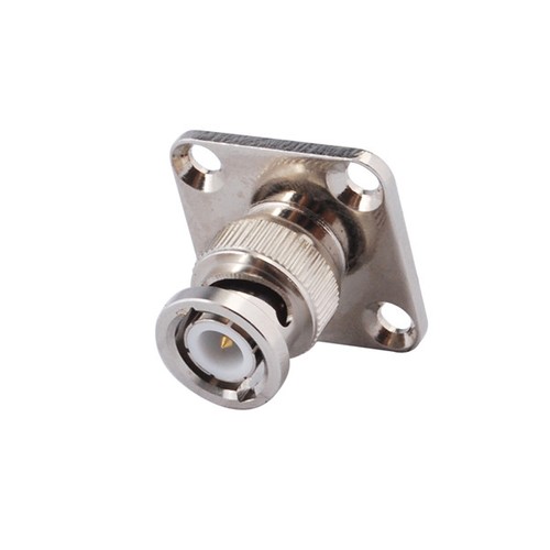 3x BNC male 4 Hole Panel Mount /Flange Plug & solder cup Audio RF Coax Connector - Picture 1 of 4