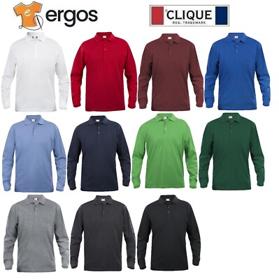 CLIQUE Polo CLASSIC LINCOLN LS Manica Lunga 100% Cotone Uomo Polsini Slim Fit