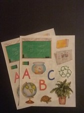Creative Memories  Block Stickers  4" x 5"  School  Lot of Two