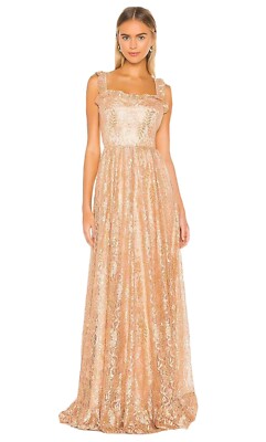 NWT Sabina Musayev Cleo Rose Gold Gown | eBay